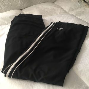 RBX Black Track Pants with White Stripes